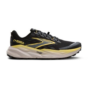 BROOKS CASCADIA 19 MEN'S - 017 BLACK/YELLOW/CHATEAU - 110457 1D 017